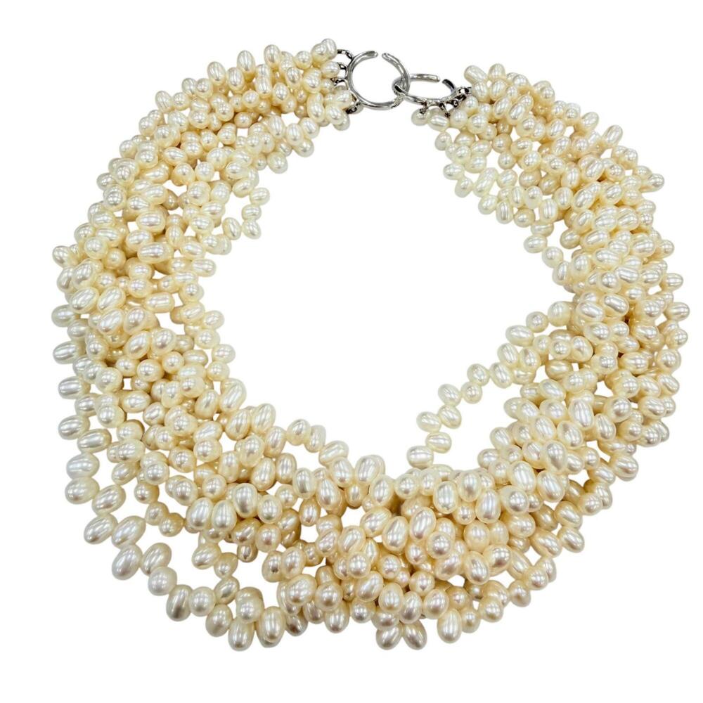 TIFFANY&Co. Tiffany Paloma Picasso Torsade Freshwater Pearl 925 8-strand Neck...